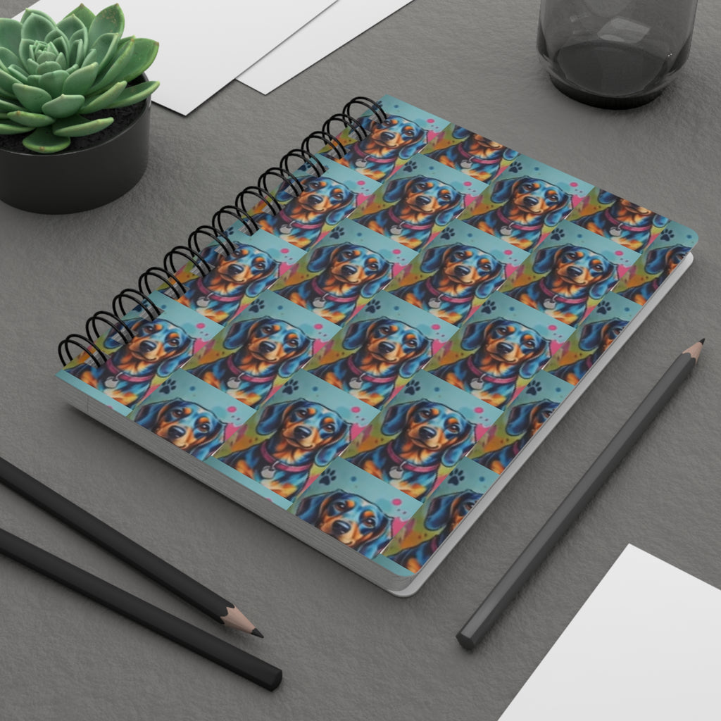 Colorful Dachshund Spiral Notebook — Vibrant Pop Art Dog Journal