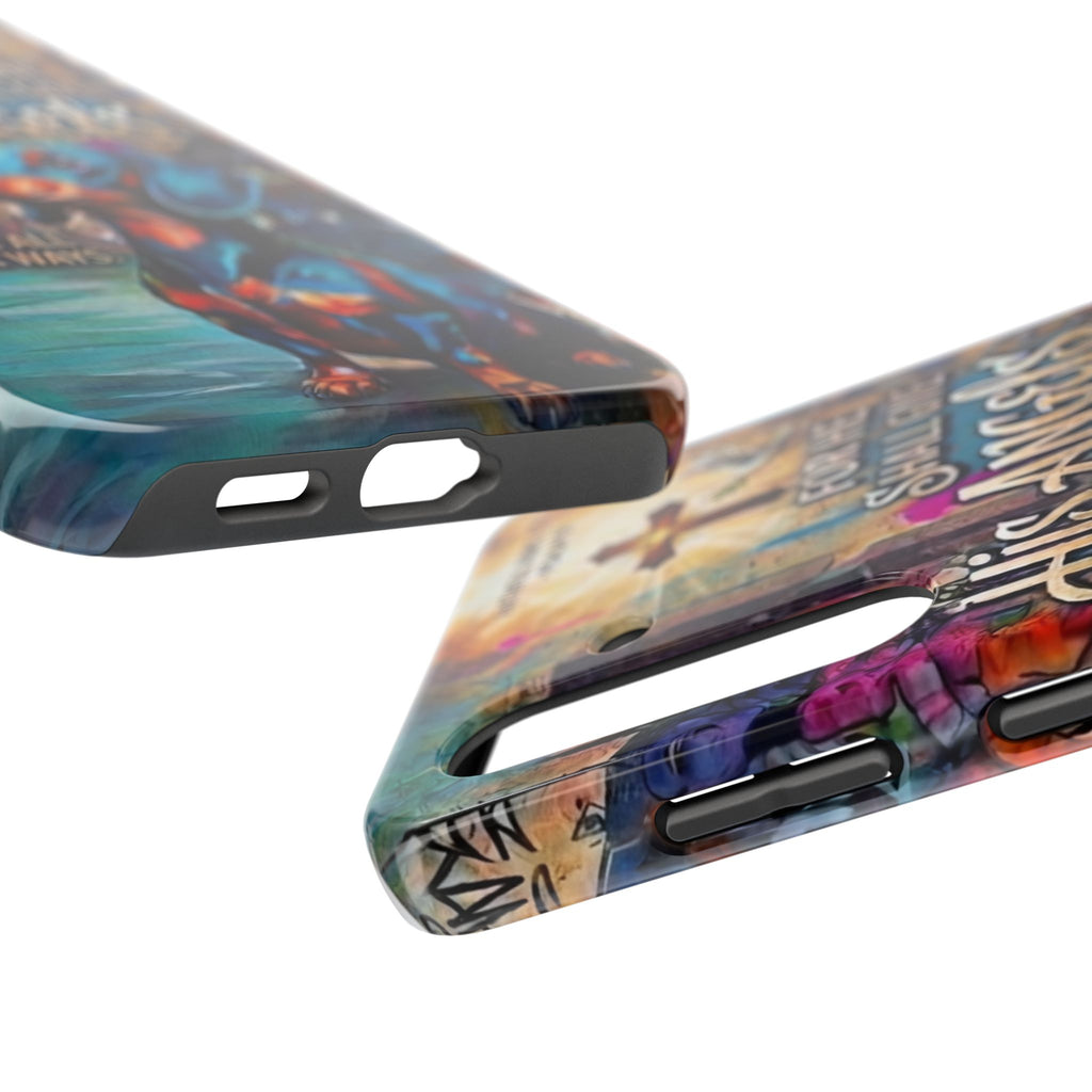 Faithful Paws Graffiti Dachshund Phone Case — "For He Shall Give His Angels" Tough Protective Case