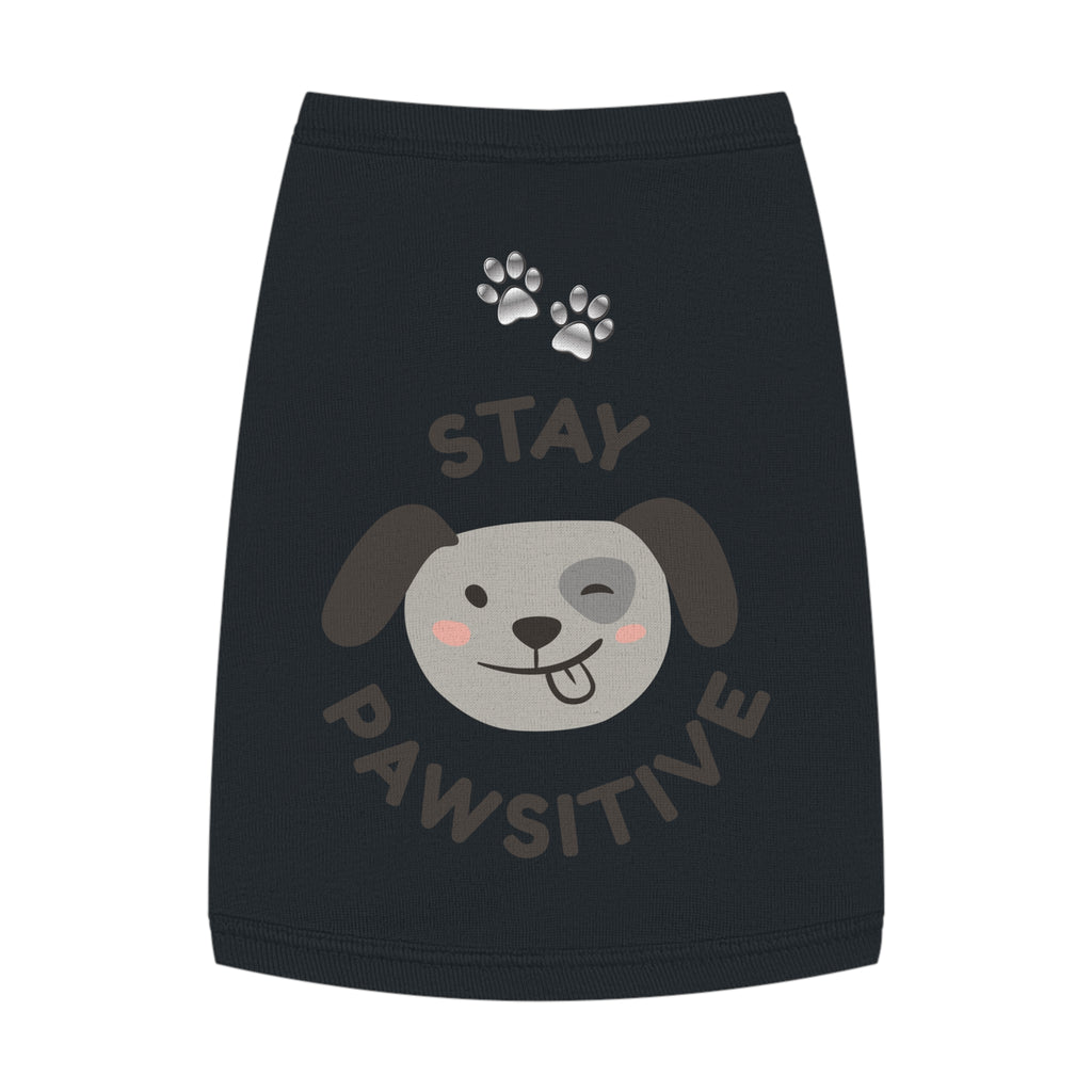 Stay Pawsitive Dog Tank Top — Cute Puppy Graphic Pet Shirt
