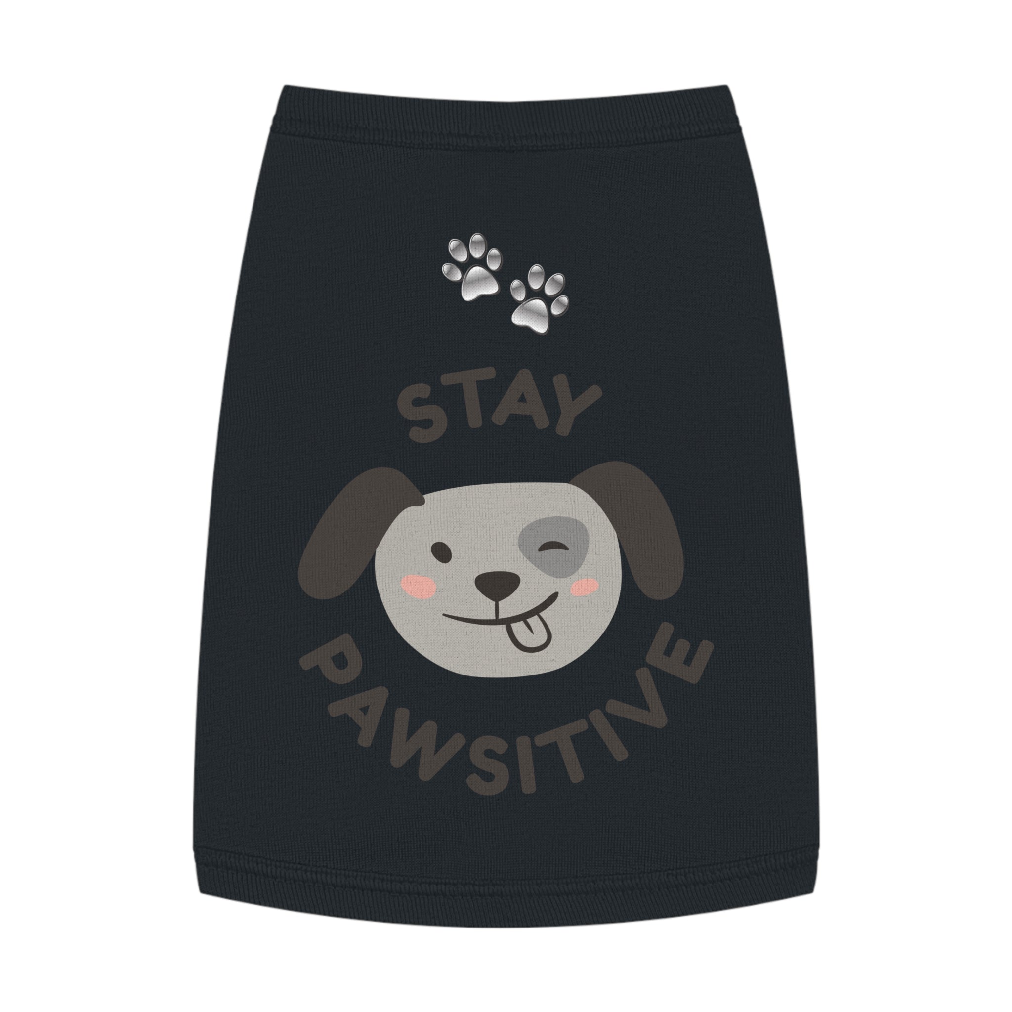 Stay Pawsitive Dog Tank Top — Cute Puppy Graphic Pet Shirt