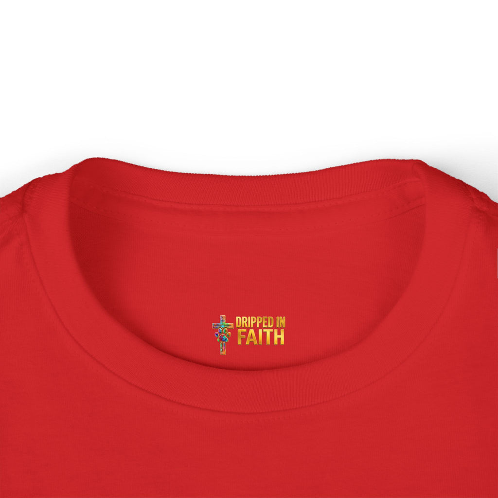 Toddler Long Sleeve Tee — "Jesus Loves Me" print with Colorful Legos Jesus on the cross - Sizes 2T - 6T