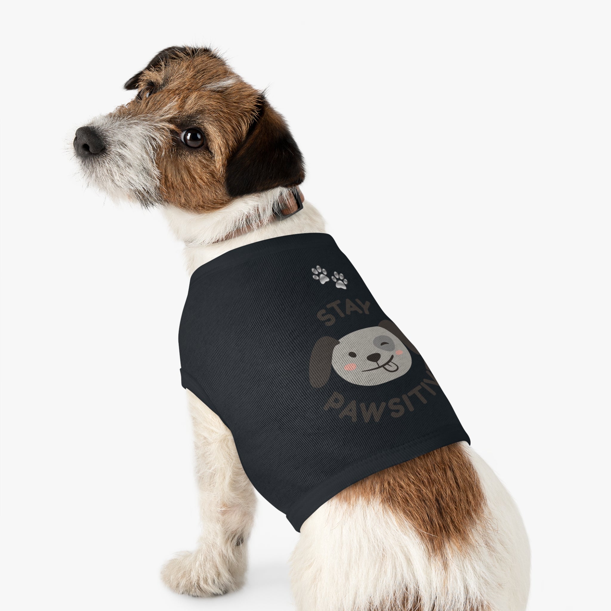 Stay Pawsitive Dog Tank Top — Cute Puppy Graphic Pet Shirt