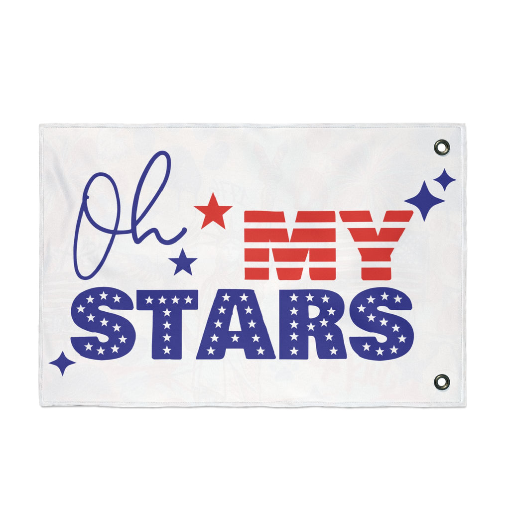 Patriotic Double-Sided Garden Flag — "Oh My Stars" & Statue of Liberty 4th of July Decor