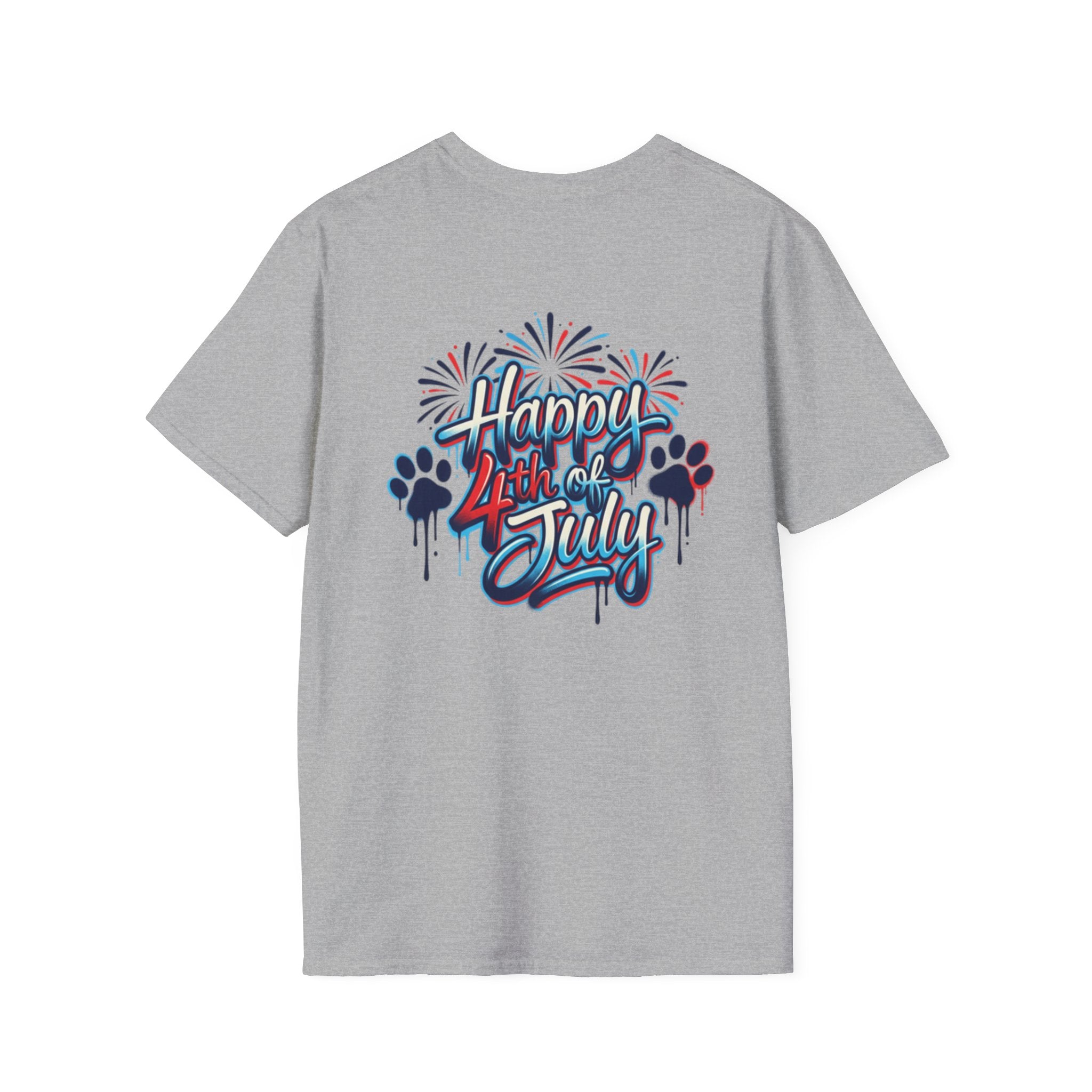America 4th of July Graphic Tee — Patriotic USA Flag & Fireworks Design
