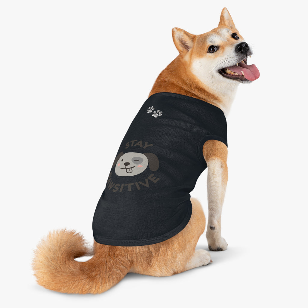 Stay Pawsitive Dog Tank Top — Cute Puppy Graphic Pet Shirt