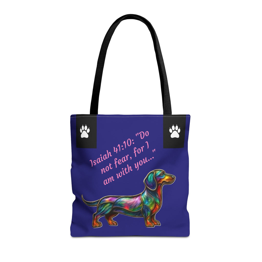 Copy of Faithful Paws City Dachshund Tote — Isaiah 41:10 Inspirational Dog Lover Bag