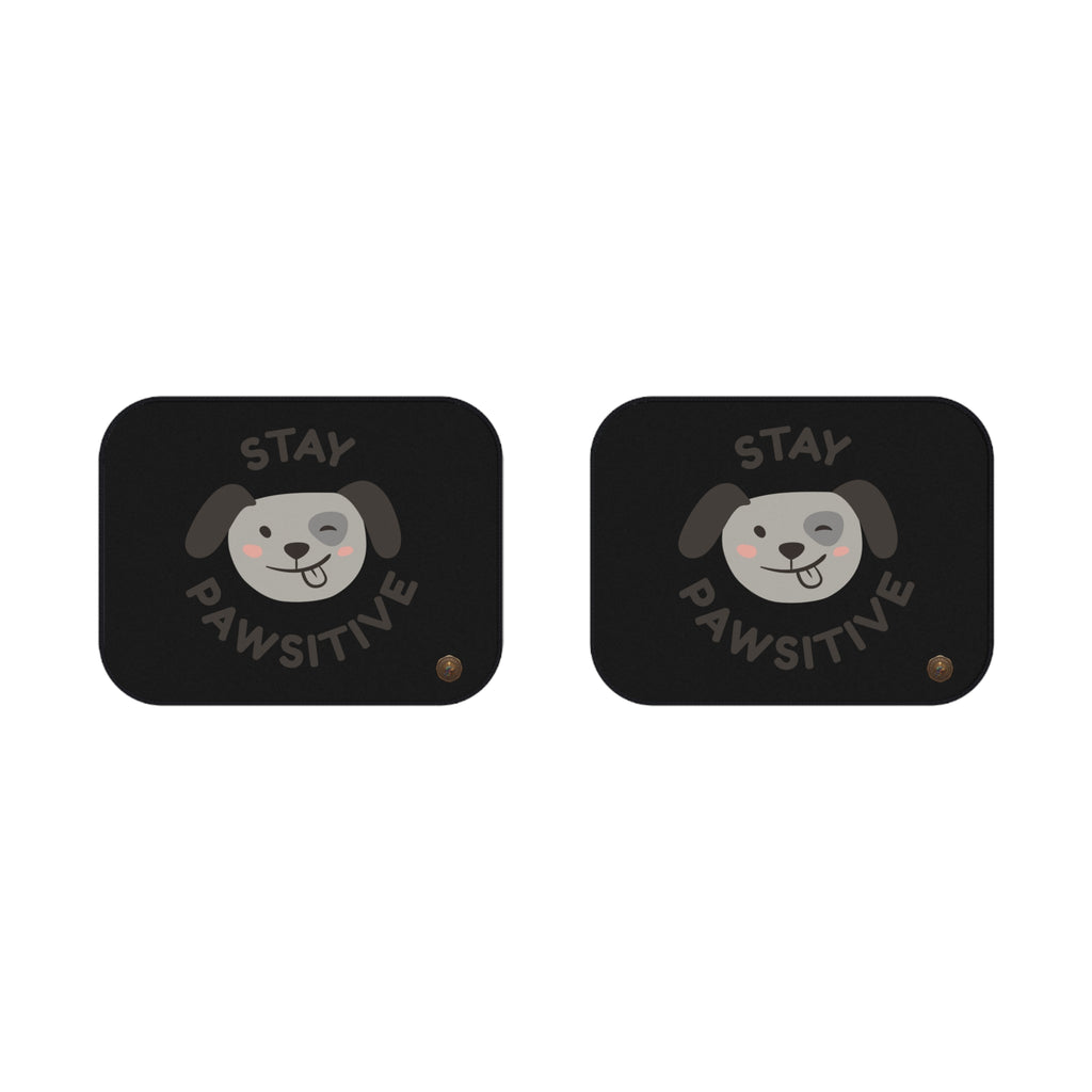 Car Mats - "Stay Pawsitive" Rear Dog Car Floor Mats Set (2-Pack)