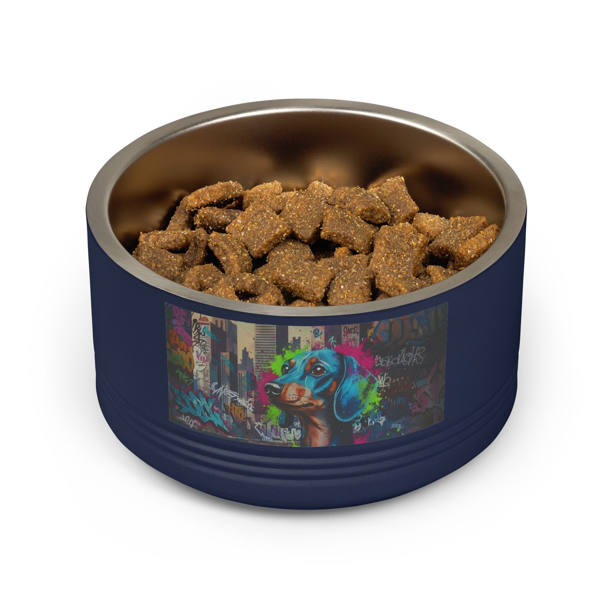 Pet Bowl, 18oz stainless steel graffitti style
