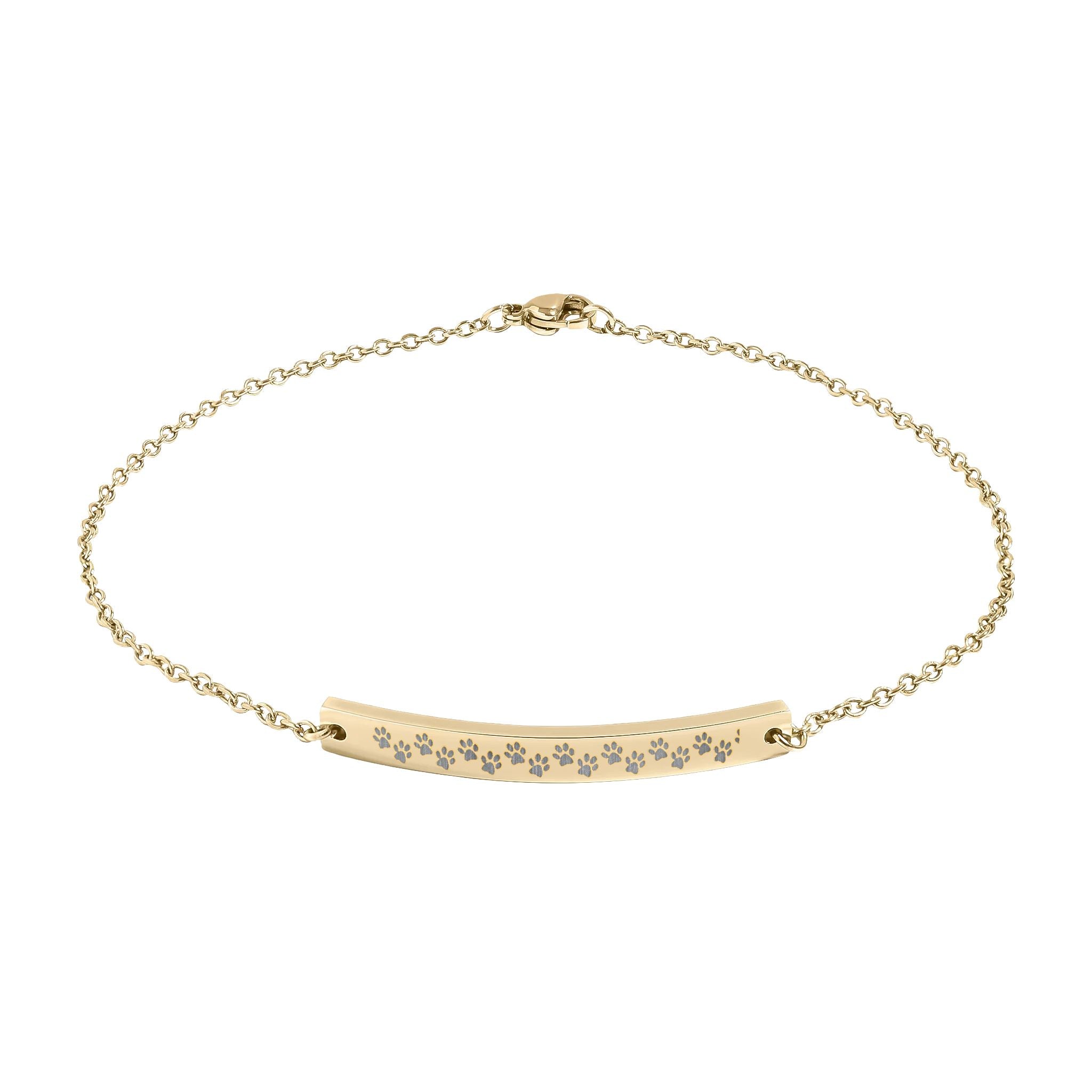 Engravable Curved Bar 10 inch Anklet — Personalized Minimalist Chain Bracelet