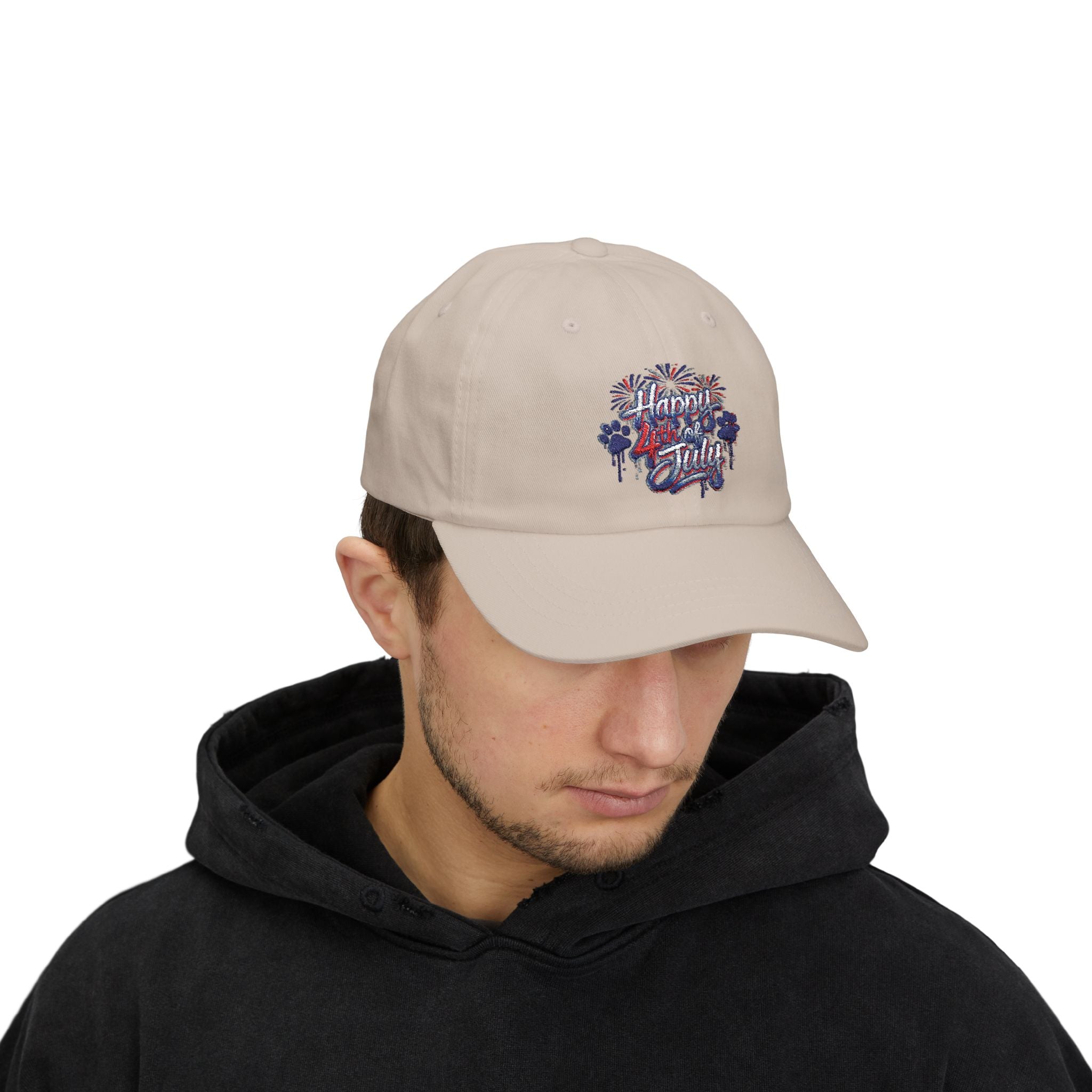 4th of July Dad Cap - 'Happy July' Fireworks Baseball Hat