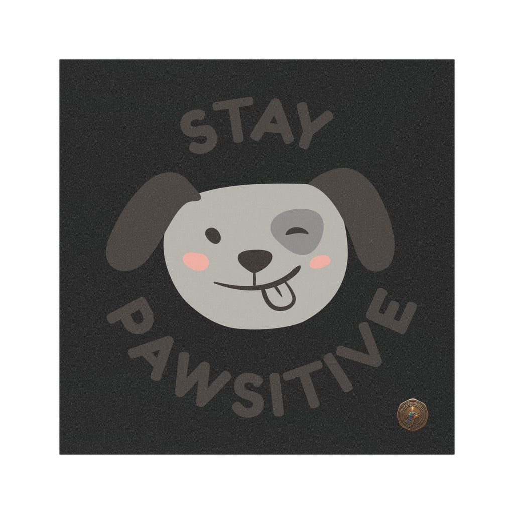 Stay Pawsitive Car Magnet — Cute Winking Dog Magnetic Decal