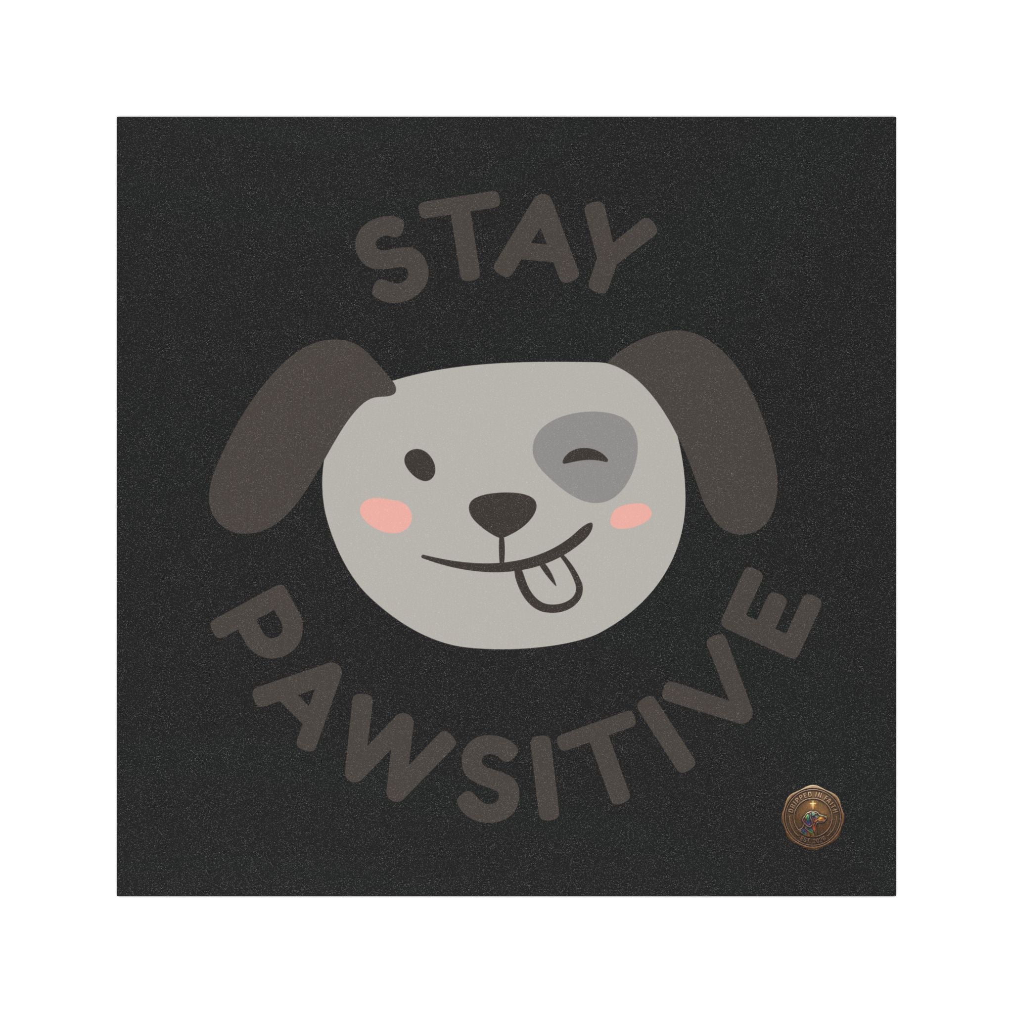 Stay Pawsitive Car Magnet — Cute Winking Dog Magnetic Decal