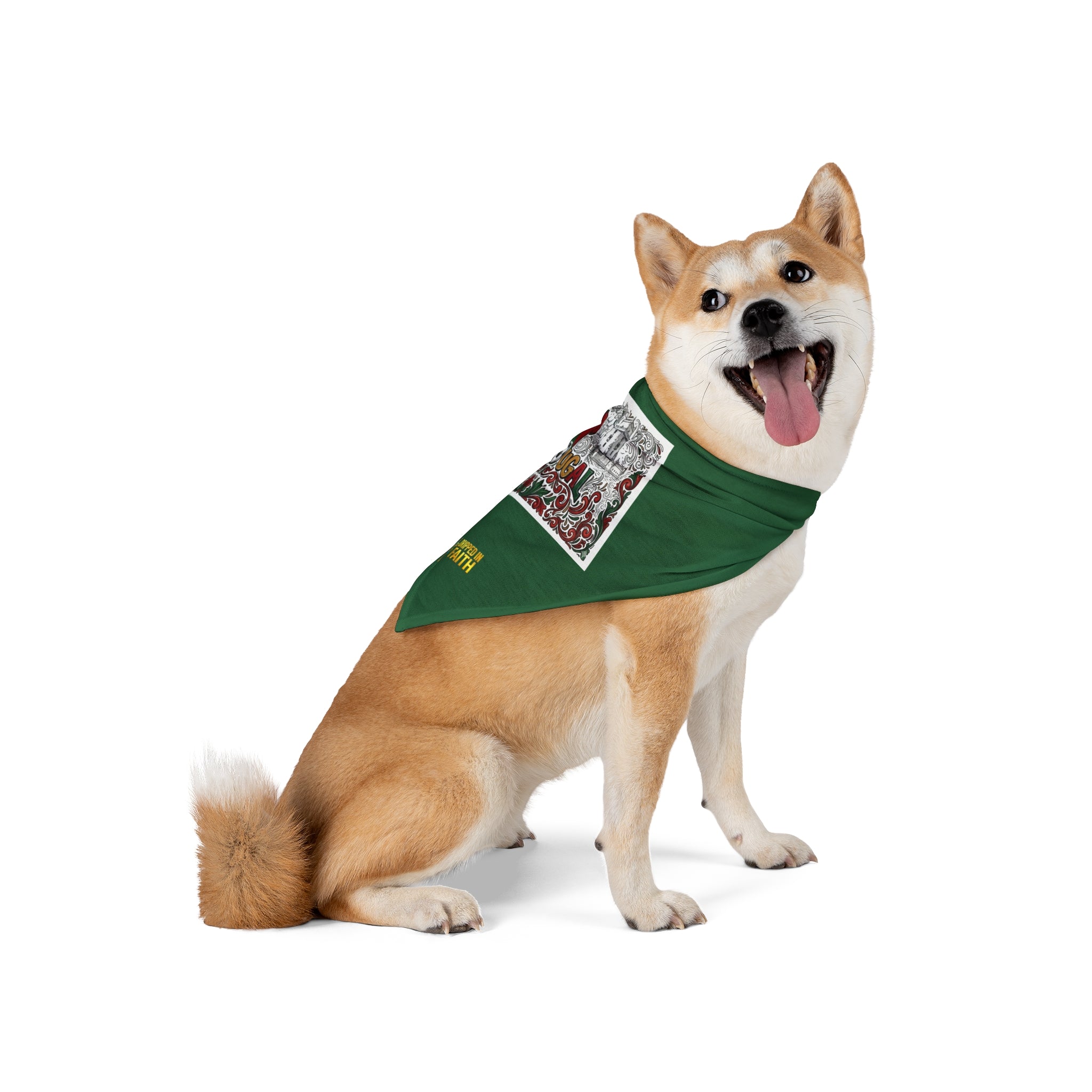 🇵🇹 Portugal Football Pet Bandana – Green Soccer-Themed Dog & Cat Scarf