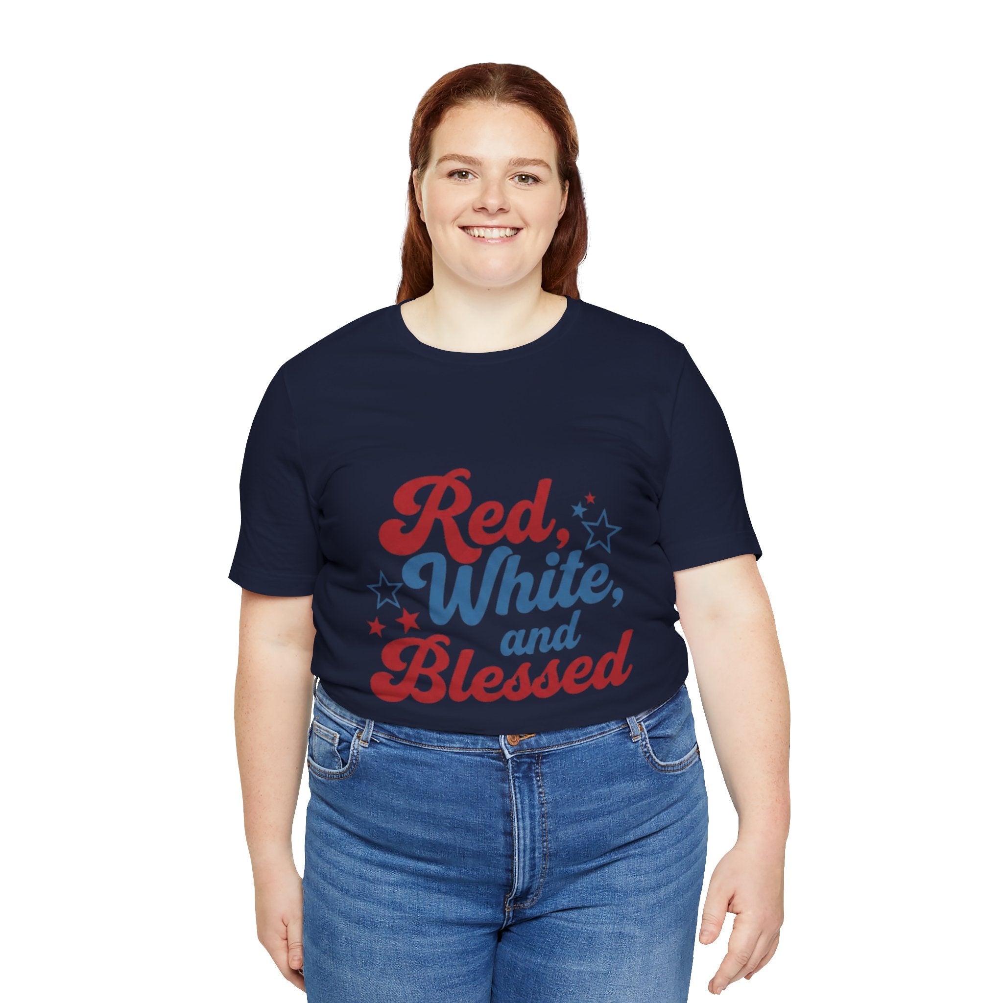 Unisex Jersey short sleeve Red, White, and Blessed T‑Shirt - 4th of July Theme