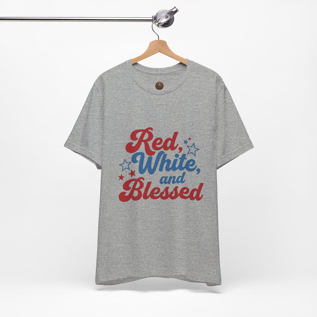 Unisex Jersey short sleeve Red, White, and Blessed T‑Shirt - 4th of July Theme