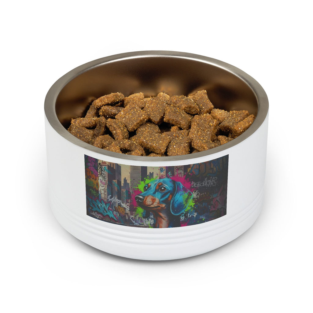 Pet Bowl, 18oz stainless steel graffitti style