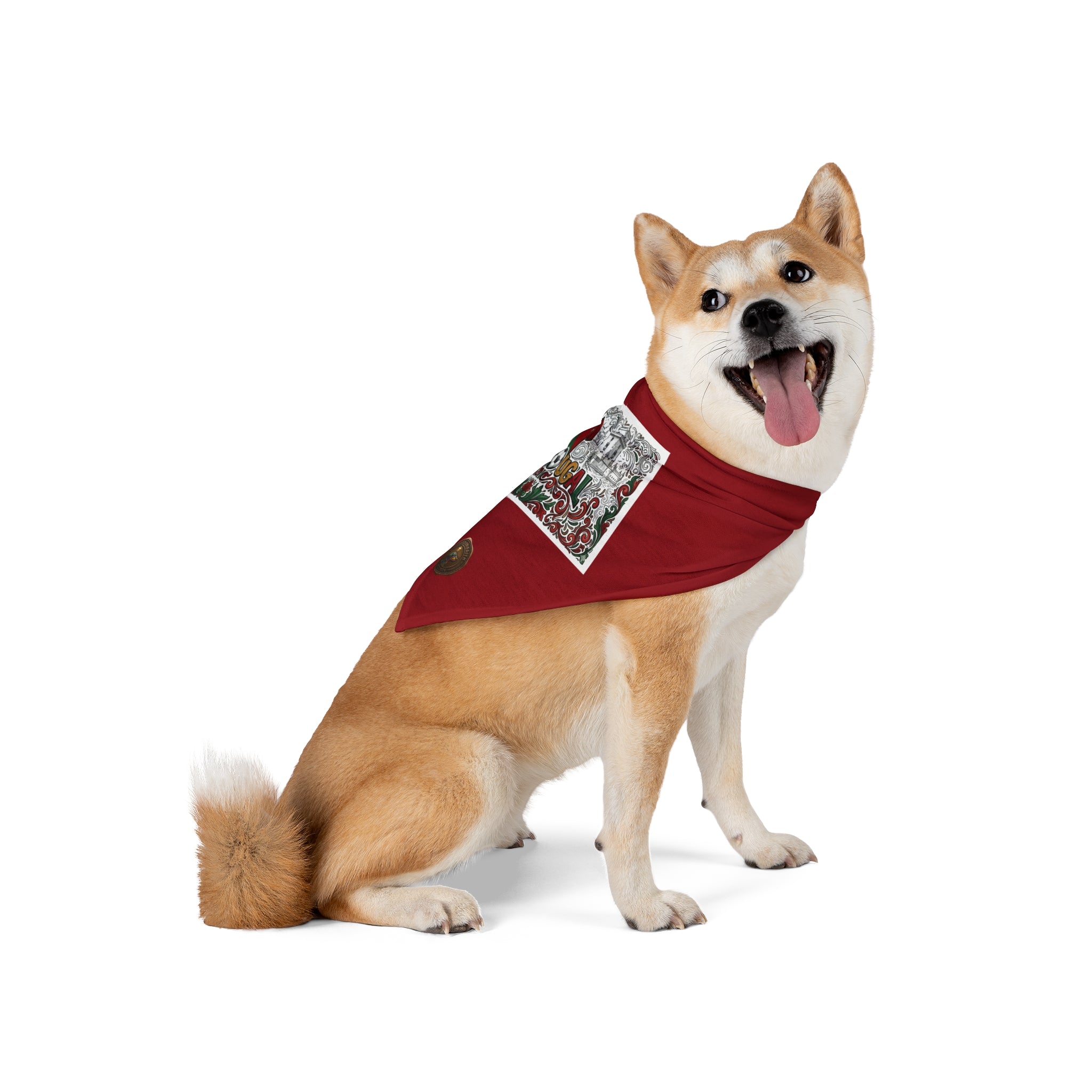 🇵🇹 Portugal Football Pet Bandana – Red Soccer-Themed Dog & Cat Scarf