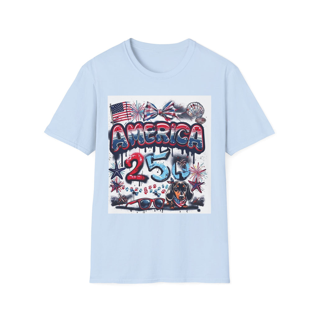 America 4th of July Graphic Tee — Patriotic USA Flag & Fireworks Design