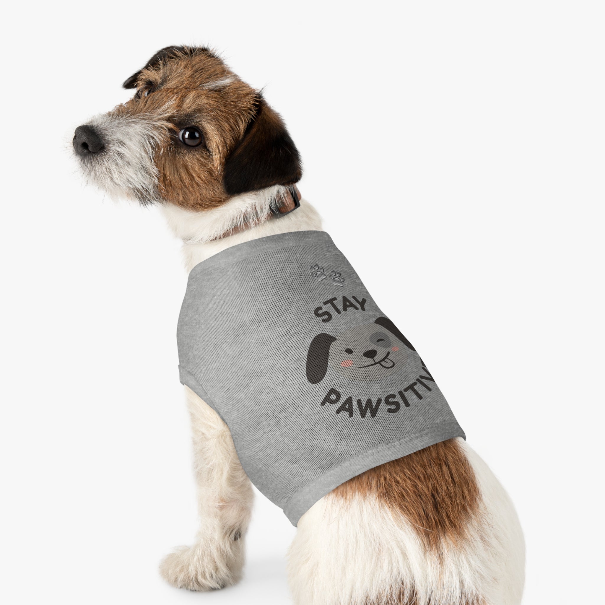 Stay Pawsitive Dog Tank Top — Cute Puppy Graphic Pet Shirt