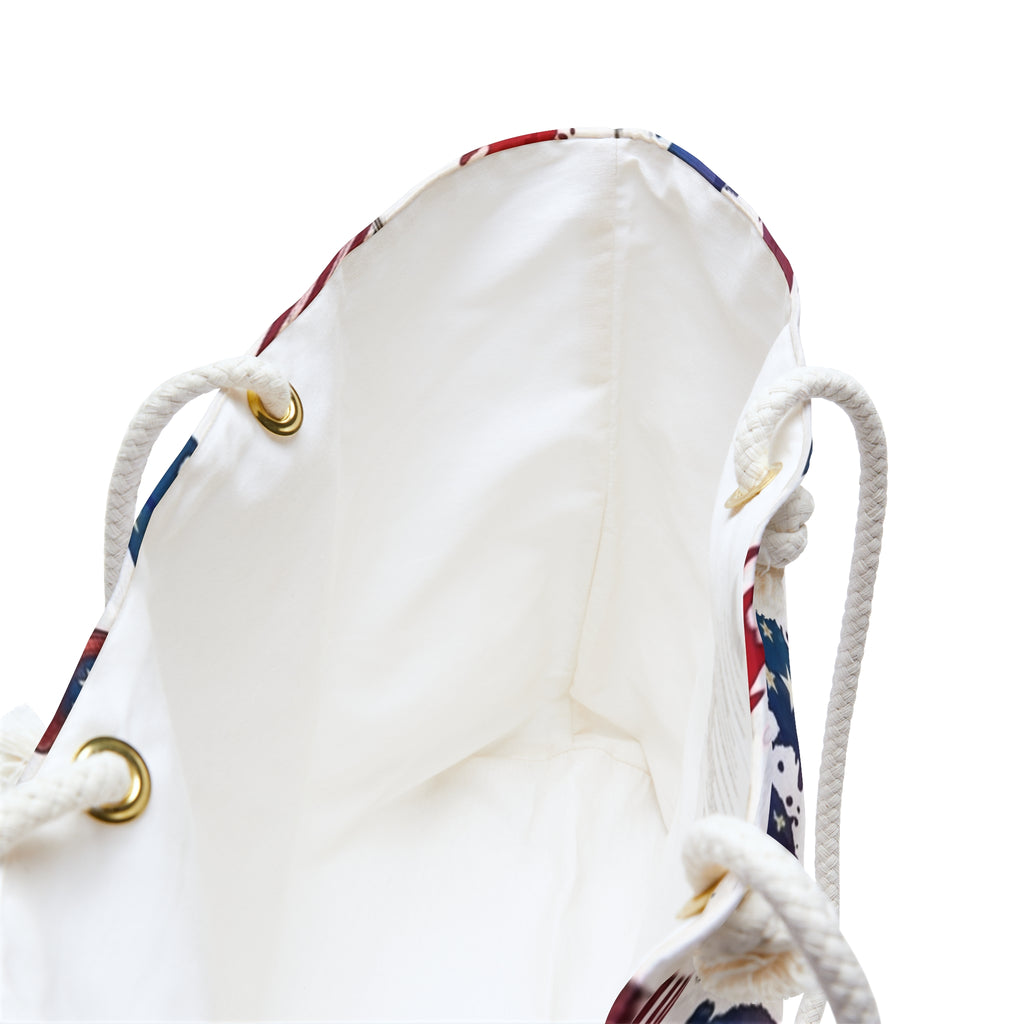 Patriotic Weekender Bag — "Stars, Stripes and Paws" Red White & Blue 4th of July Travel Tote