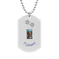 Personalized Dog Tag Necklace – Custom Pet Photo & Name (Paw Print Design)
