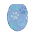 Paw Print Bath Mat Set — 3-Piece Blue Pet Paw Bathroom Rug Set