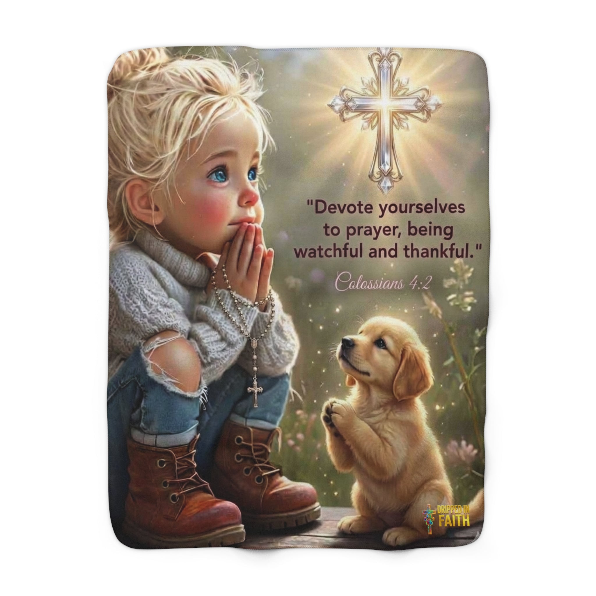 Christian Prayer Sherpa Blanket — "Devote yourselves to prayer" Colossians 4:2