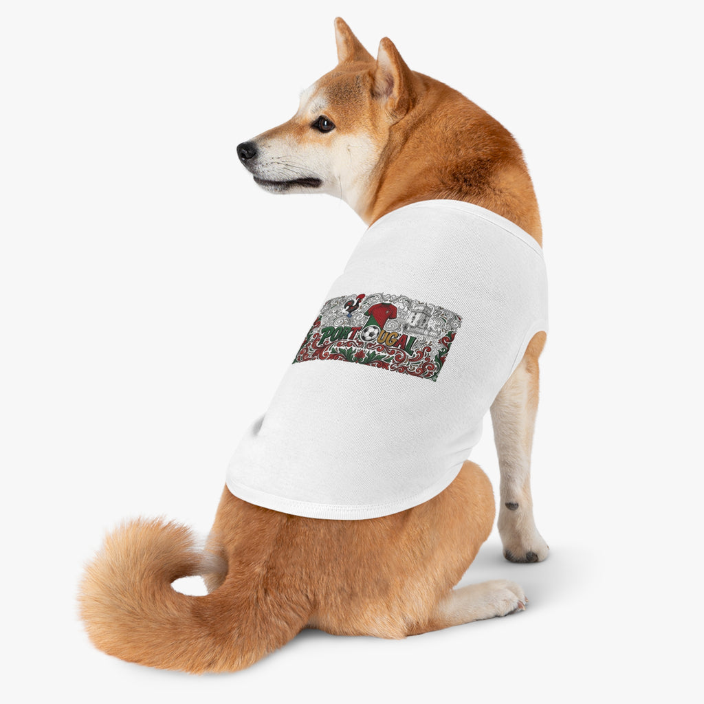 🇵🇹 Portugal Pet Tank Top — Portuguese Rooster & Azulejo Design Dog Shirt