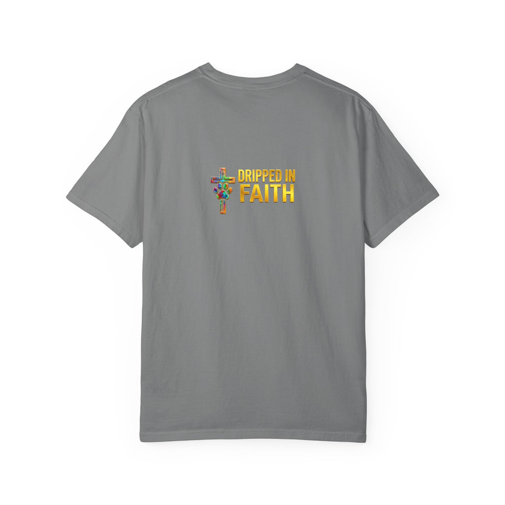 Unisex Christian Dog Grafitti T‑Shirt — "For He Shall Give His Angels Charge Over You" Inspirational Paw Print Tee