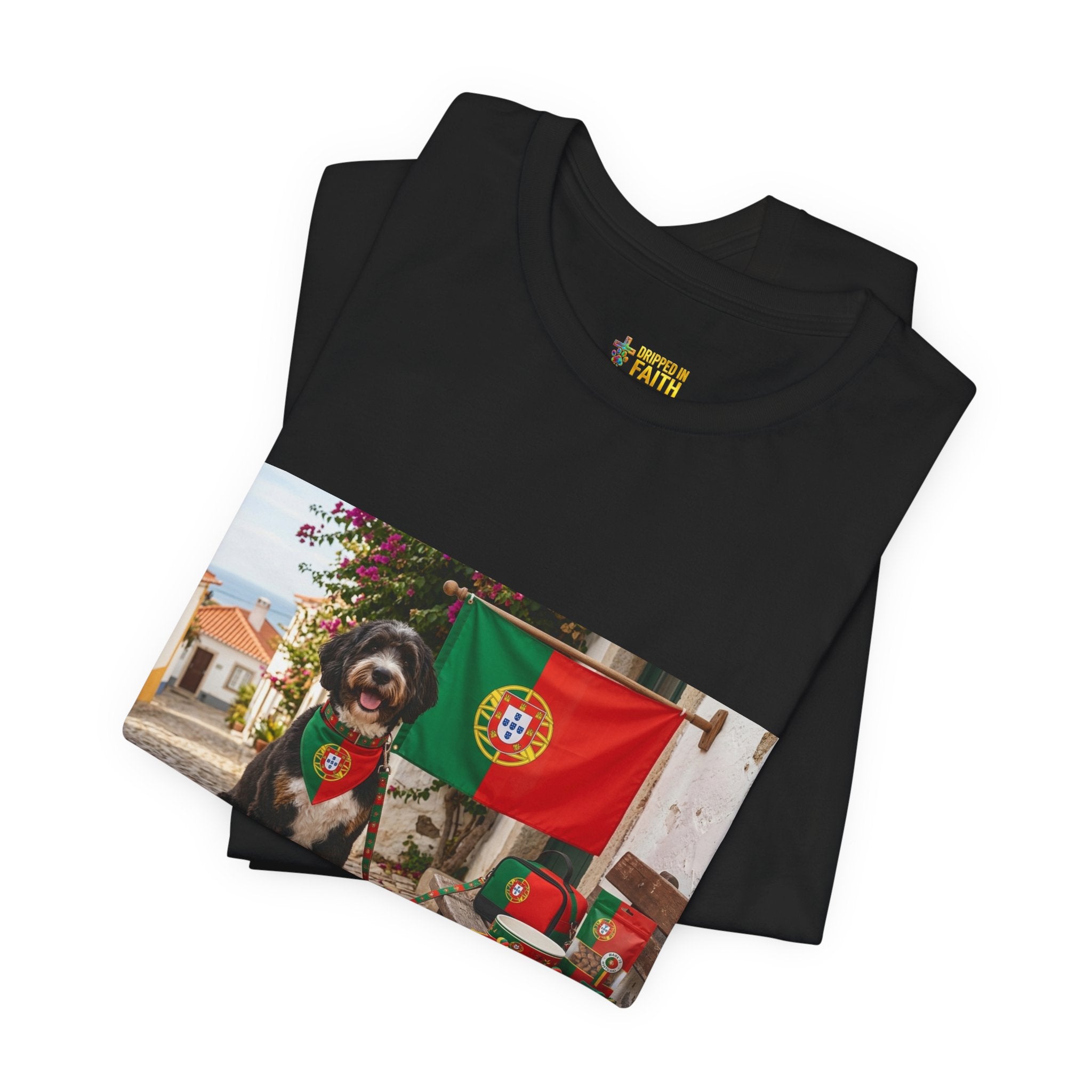 🇵🇹 Portuguese All The Way! T-Shirt — Portugal Flag & Dog Travel Tee