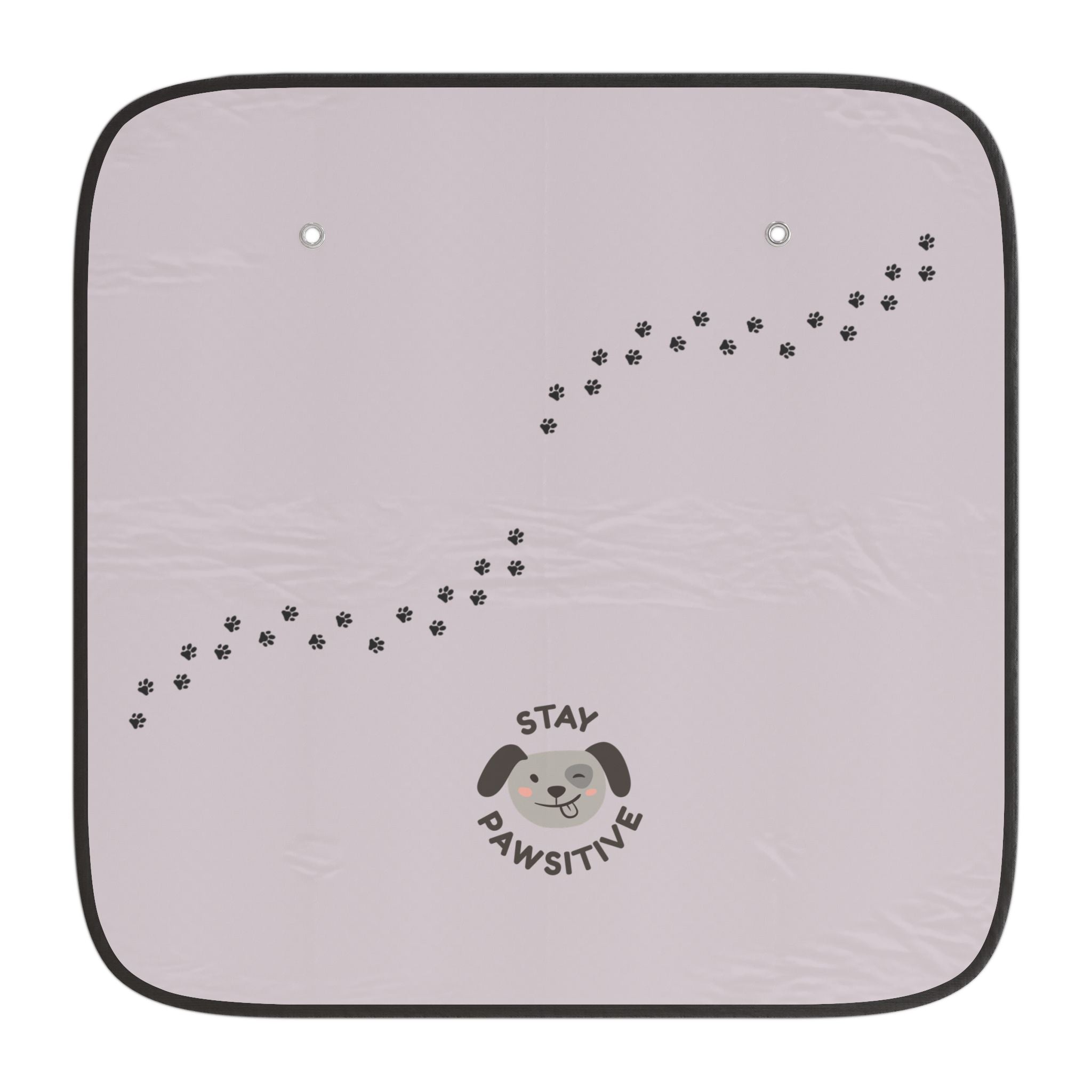Stay Pawsitive Dog Paw Car Sun Shade – Cute Pet Paw Print Windshield Cover