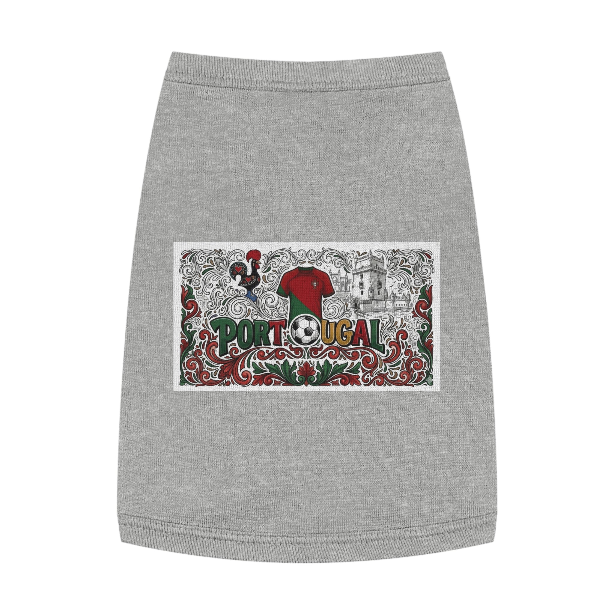 🇵🇹 Portugal Pet Tank Top — Portuguese Rooster & Azulejo Design Dog Shirt