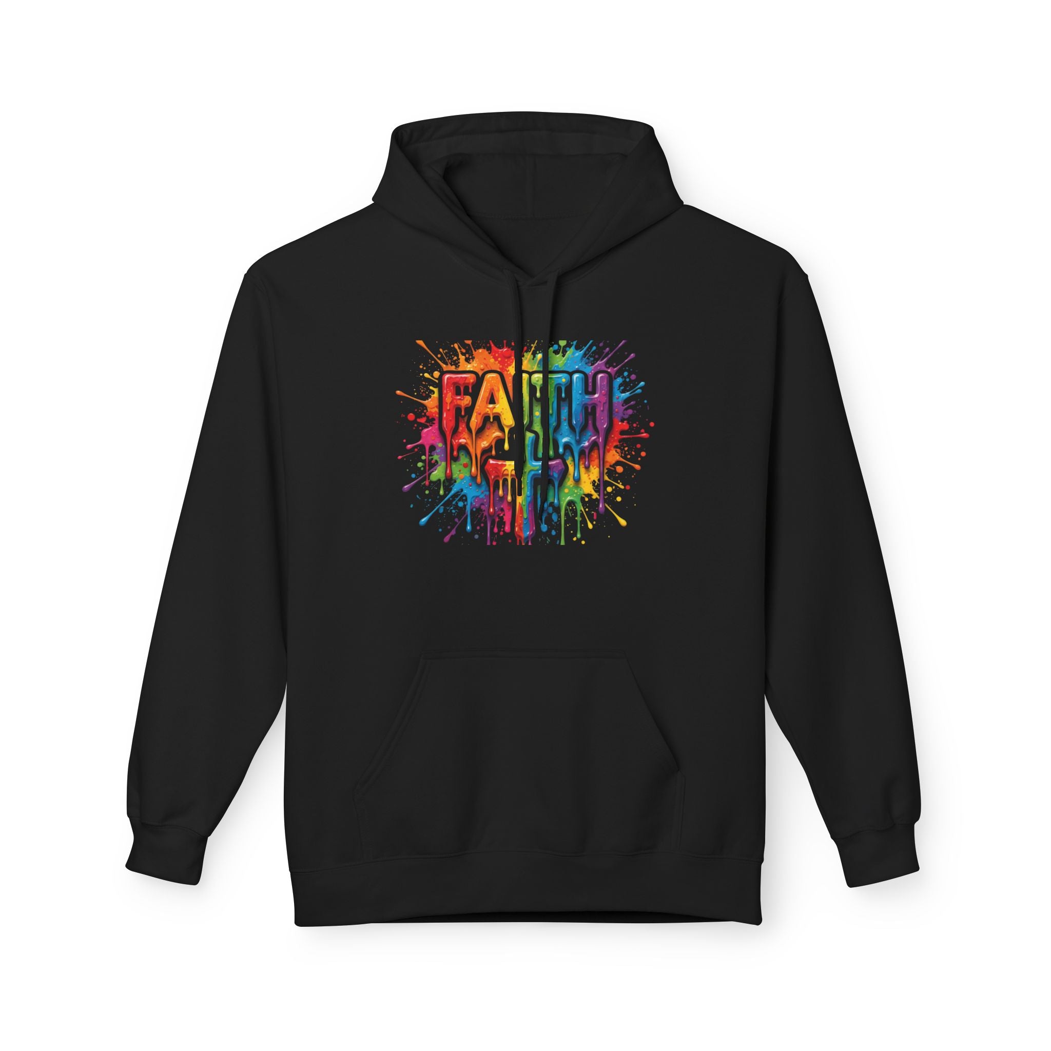 Faith Cross Rainbow Paint-Splash Hoodie