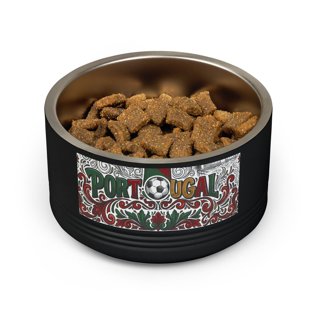 🇵🇹 Portugal Soccer Pet Bowl — 18oz Stainless Dog & Cat Food Dish