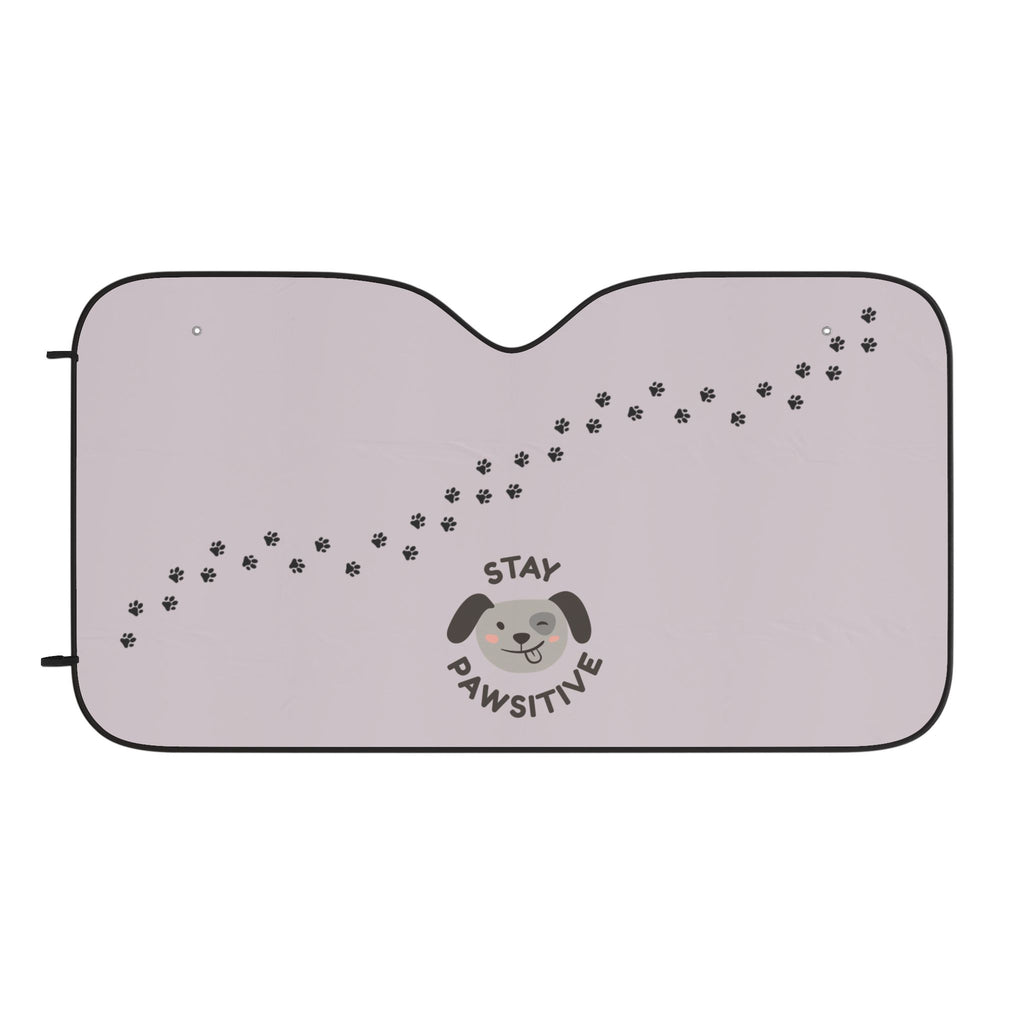 Stay Pawsitive Dog Paw Car Sun Shade – Cute Pet Paw Print Windshield Cover