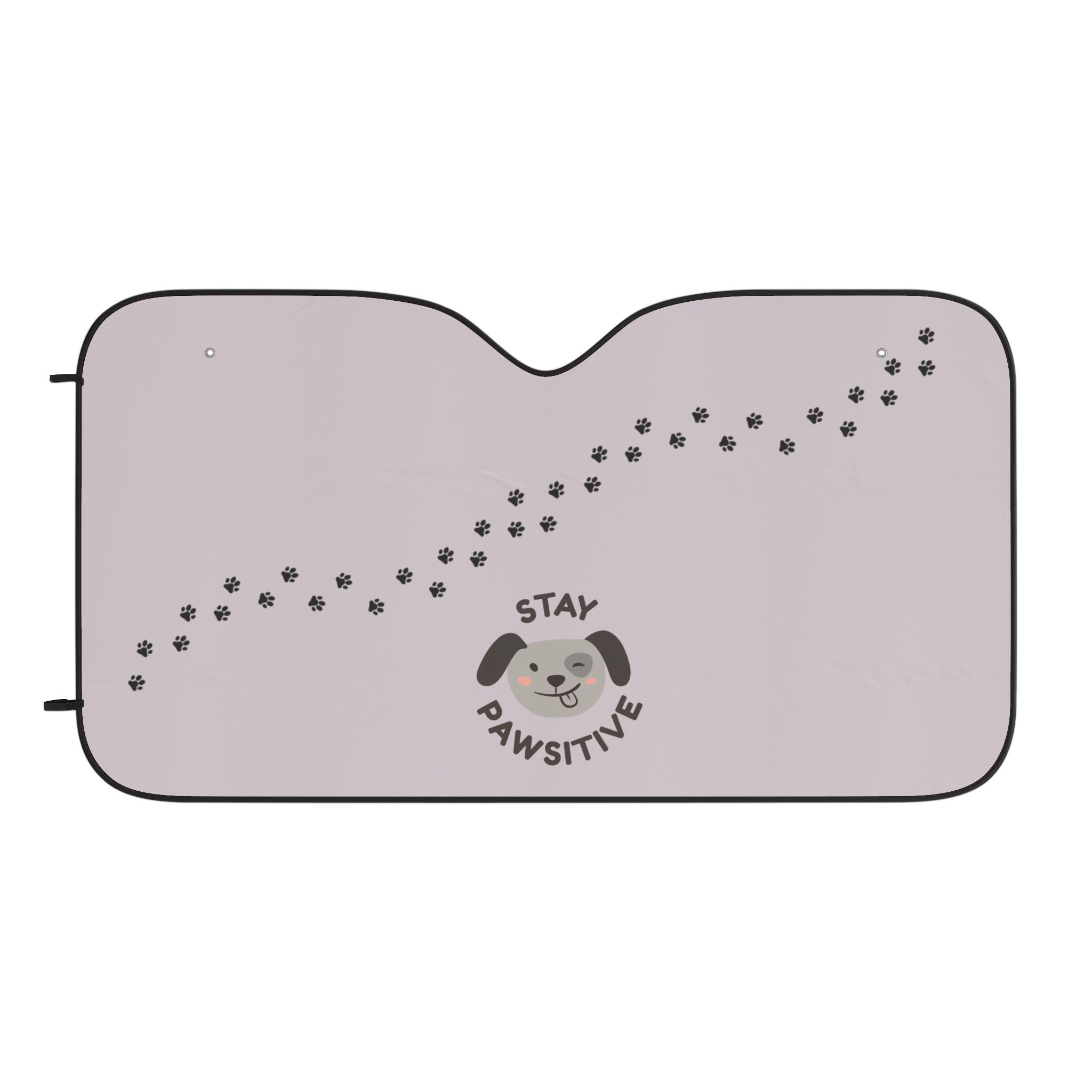 Stay Pawsitive Dog Paw Car Sun Shade – Cute Pet Paw Print Windshield Cover