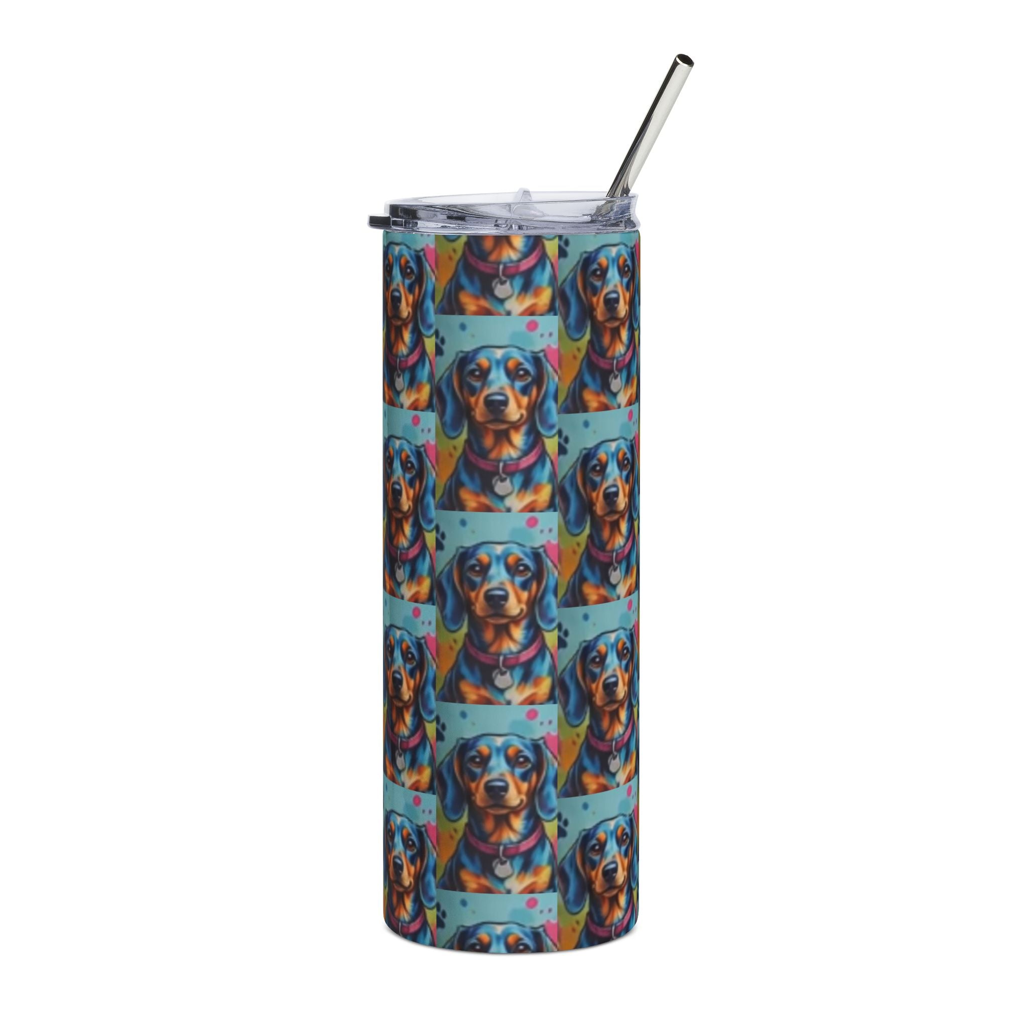 Dachshund Pop Art 20oz Stainless Tumbler – Colorful Wiener Dog Travel Cup