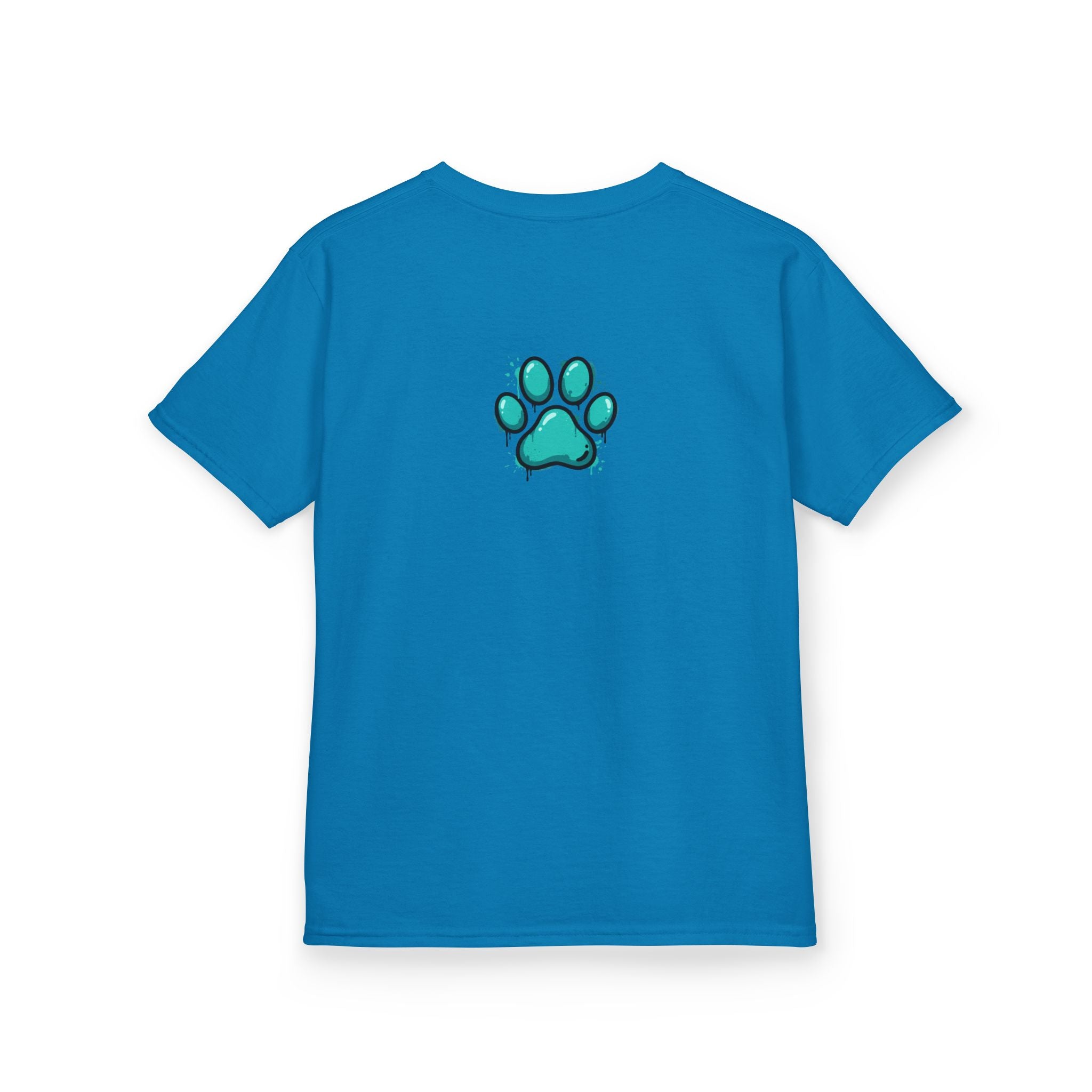 Kids Grafitti Dachshund T-Shirt — "Faithful Paws City" Colorful Angels & Paw Print Graphic Tee