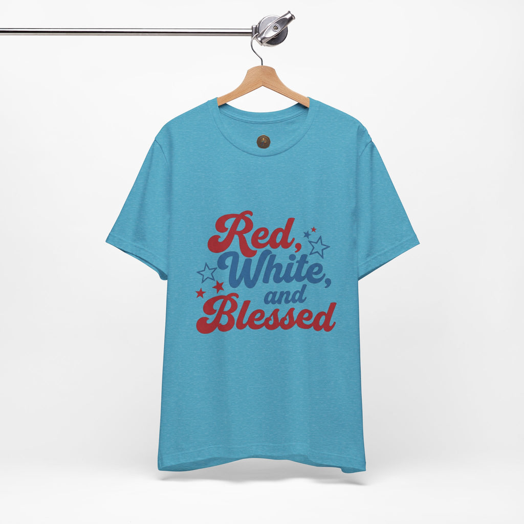 Unisex Jersey short sleeve Red, White, and Blessed T‑Shirt - 4th of July Theme