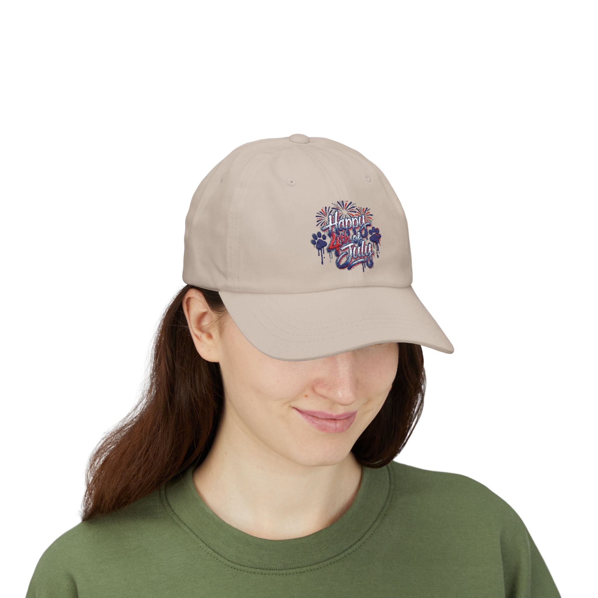 4th of July Dad Cap - 'Happy July' Fireworks Baseball Hat