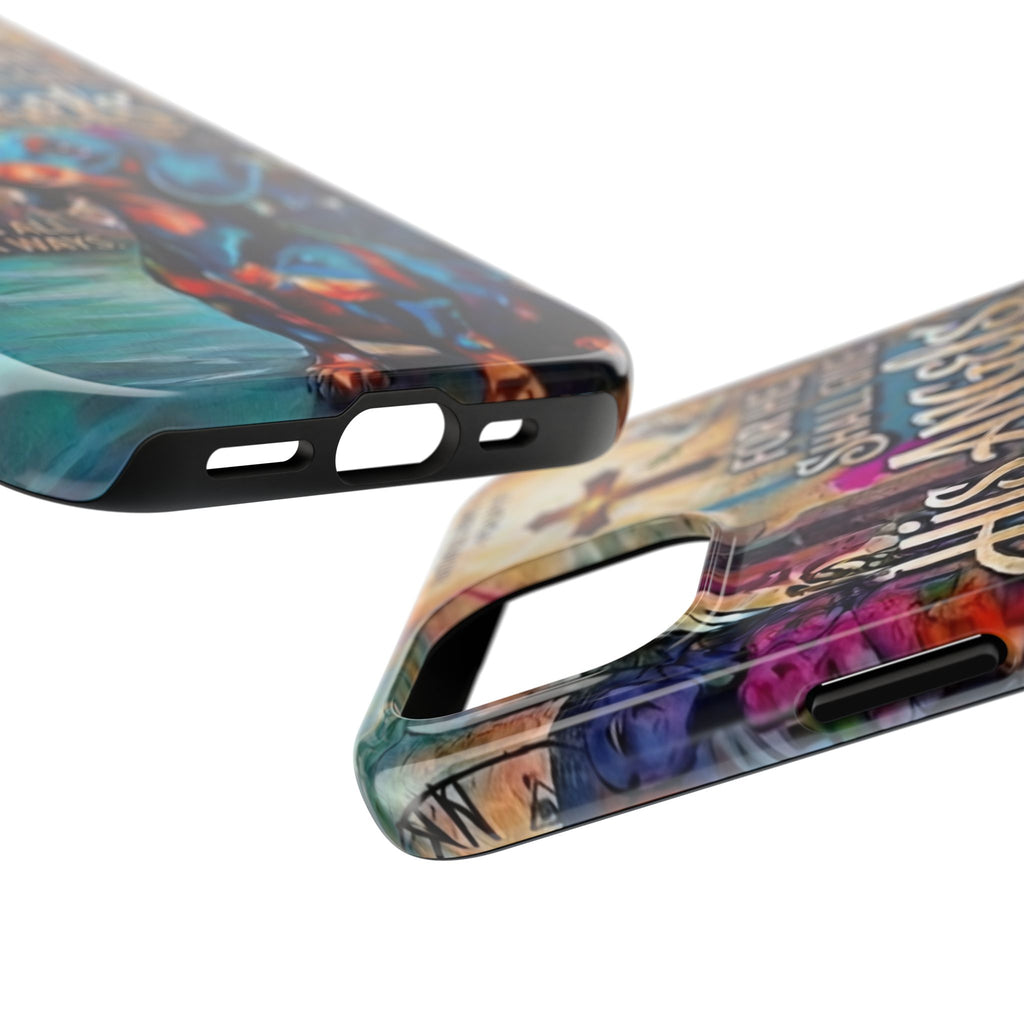 Faithful Paws Graffiti Dachshund Phone Case — "For He Shall Give His Angels" Tough Protective Case
