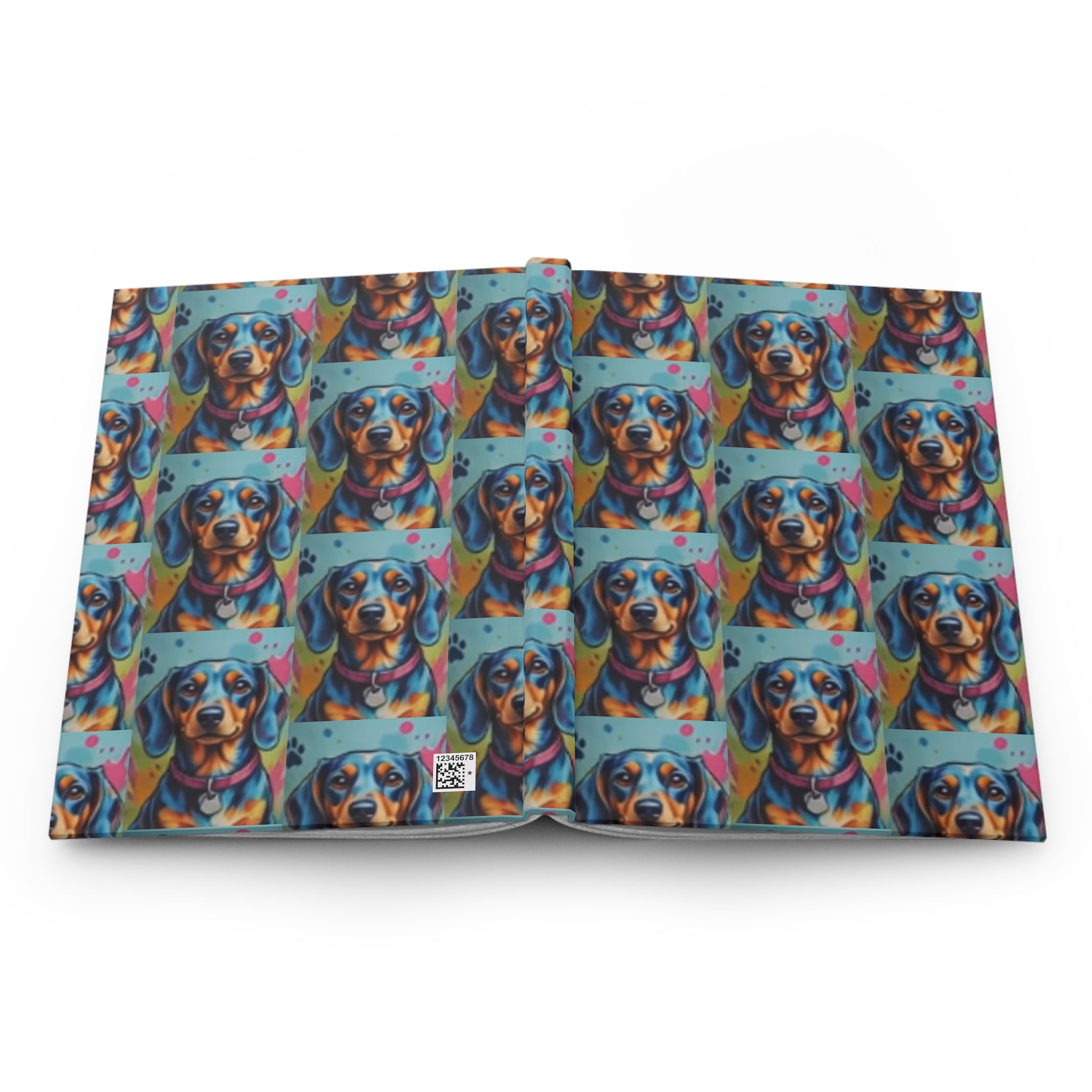 Colorful Dachshund Hardcover Journal — Bright Pop-Art Dog Notebook