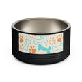 Bone & Paw Pattern Pet Bowl — 18oz Stainless Dog/Cat Food Dish