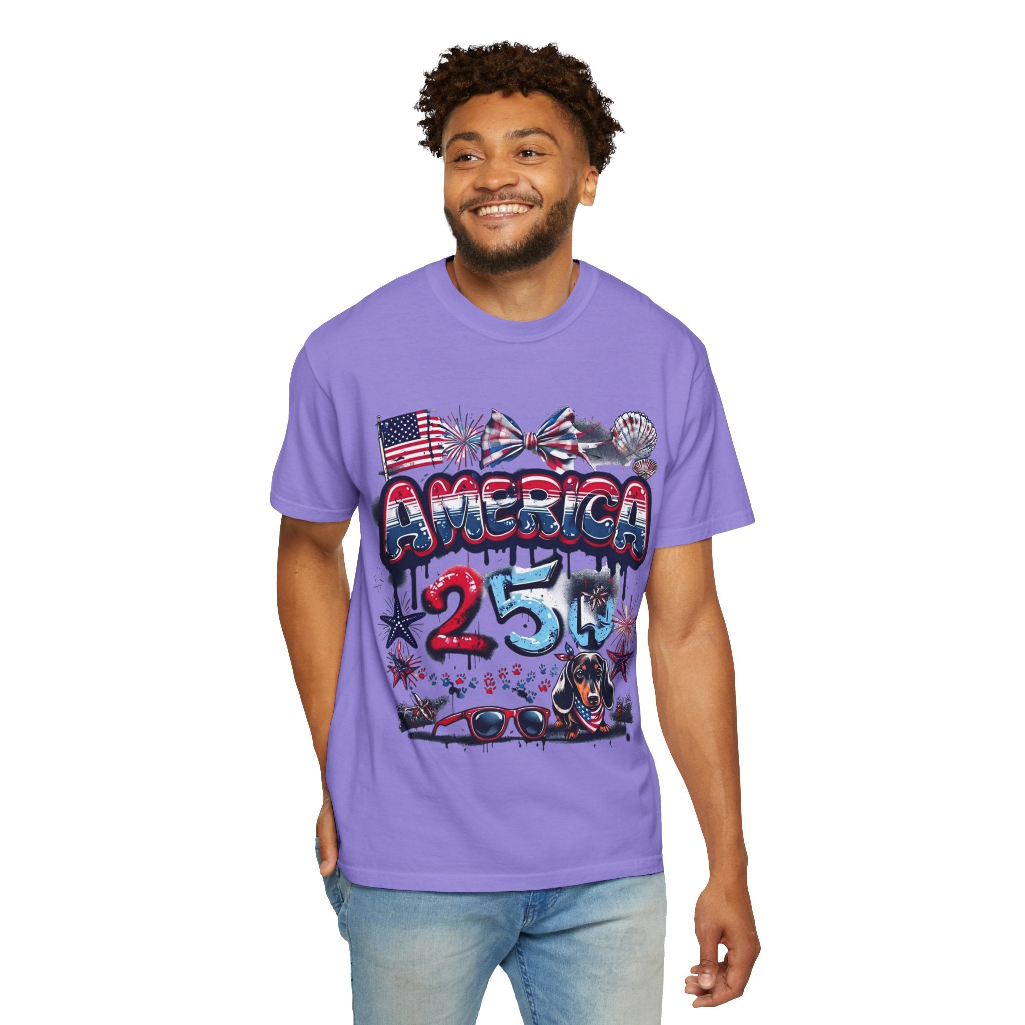 America 4th of July Graphic T-Shirt — "Happy 4th of July" Patriotic Tee