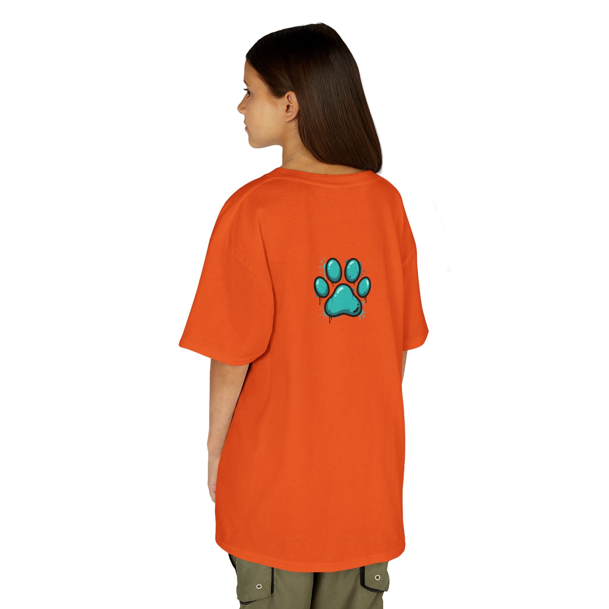 Kids Grafitti Dachshund T-Shirt — "Faithful Paws City" Colorful Angels & Paw Print Graphic Tee