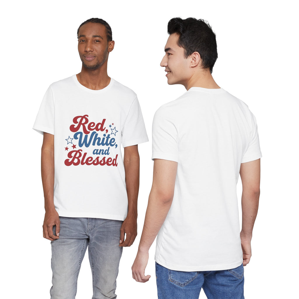 Unisex Jersey short sleeve Red, White, and Blessed T‑Shirt - 4th of July Theme