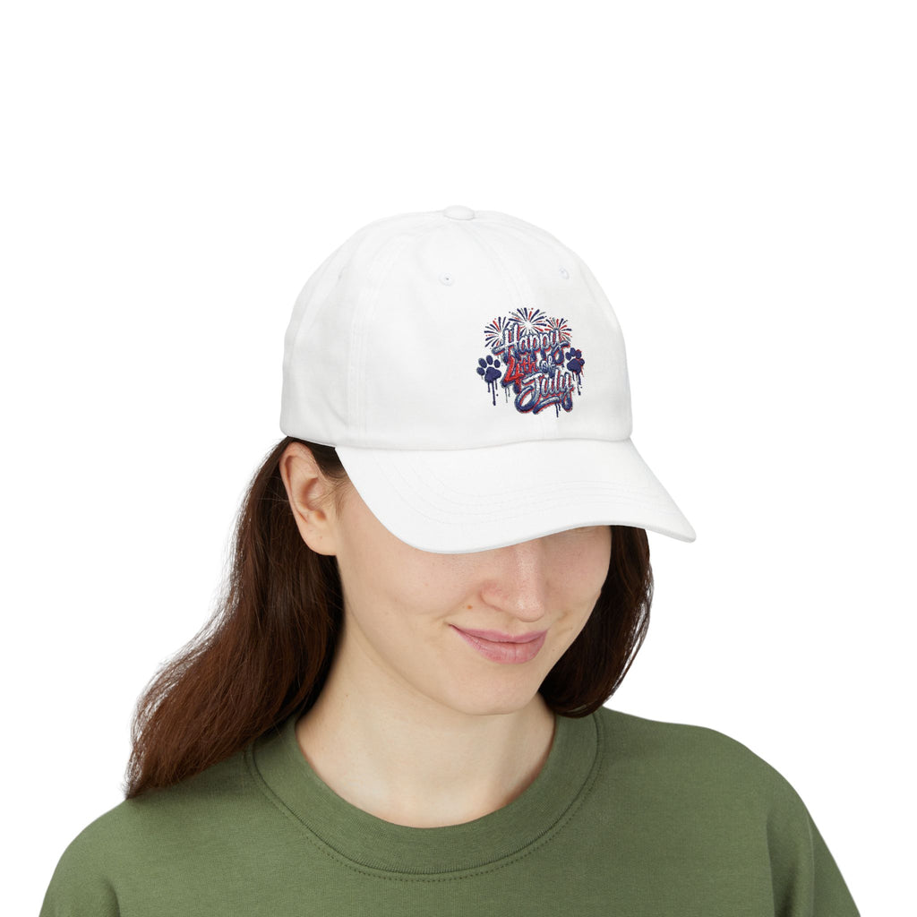 4th of July Dad Cap - 'Happy July' Fireworks Baseball Hat
