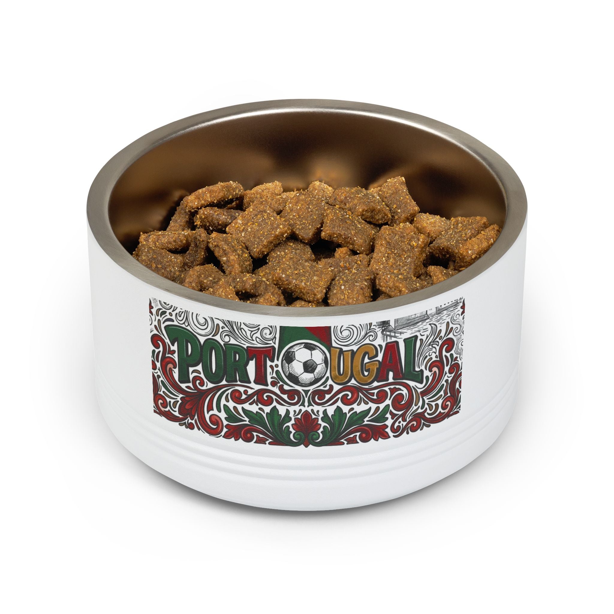 🇵🇹 Portugal Soccer Pet Bowl — 18oz Stainless Dog & Cat Food Dish