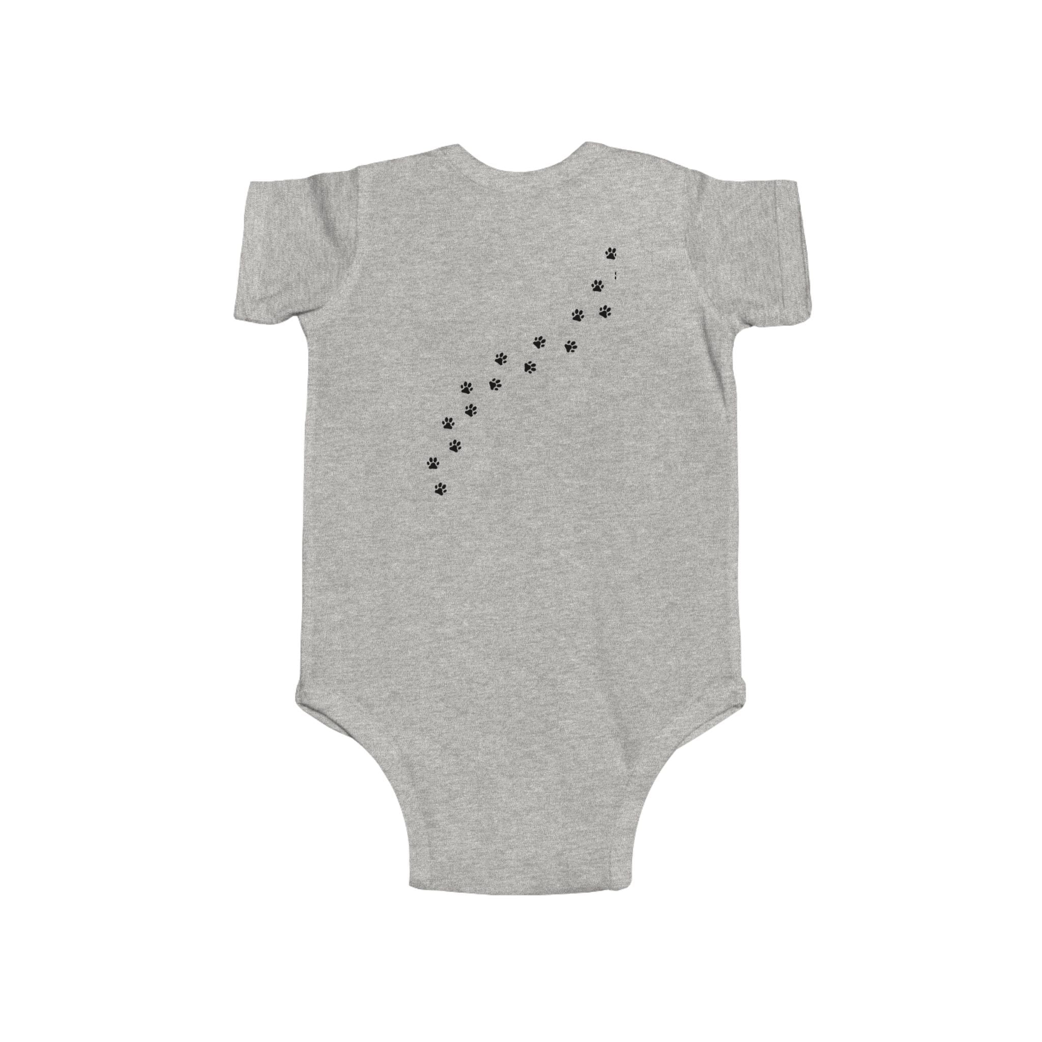 Baby Onesie Bodysuit - "Best Friends" Cute Girl & Puppy Onesie with Paw Print Back - Sizes NB to 24mos