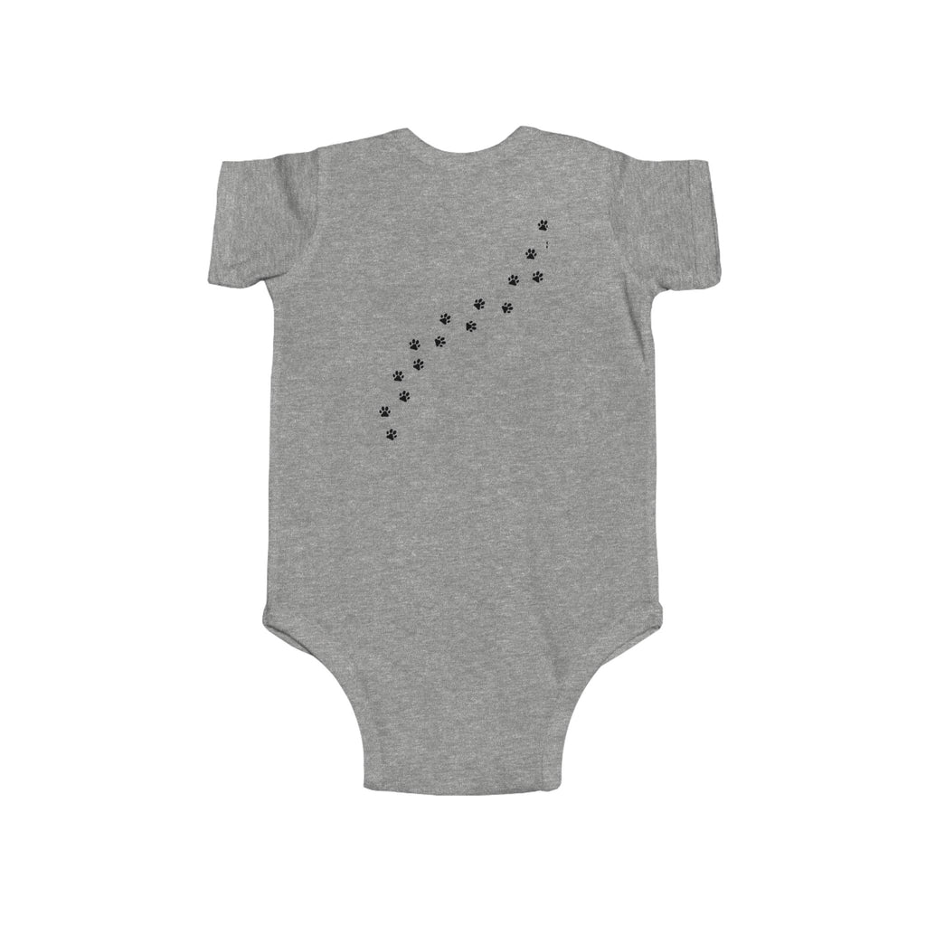 Baby Onesie Bodysuit - "Best Friends" Cute Girl & Puppy Onesie with Paw Print Back - Sizes NB to 24mos